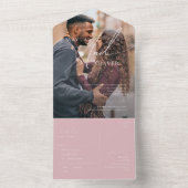 スクリプトお洒落 |バラカジュアル写真シールと送信 オールインワン招待状 (内側)