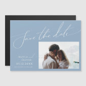 スクリプトお洒落 |日付を保存する マグネット招待状 (正面/裏面)