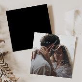 スクリプトお洒落 |黒い四角い写真結婚の 招待状