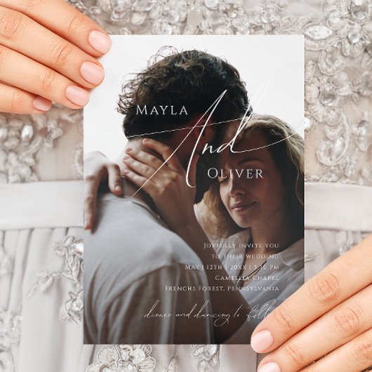 スクリプトお洒落 |黒カジュアル写結婚真 招待状