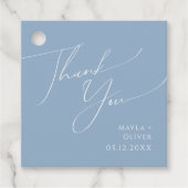 スクリプトお洒落 | Dusty Blueありがとうございましたメッセージカード フェイバータグ (正面)