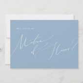 スクリプトお洒落 | Dusty Blue Matron of Honor Card 招待状 (正面)