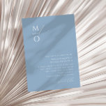 スクリプトお洒落 | Dusty Blue Monogram 結婚's 招待状<br><div class="desc">スクリプトの素晴らし紹介お洒落 |ほこりっぽいブルーモノグラム結婚式招待状あなたのボホシンプル春お祝いに最適モダン。私たちのエレガントデザインは明るいパステル鮮やかカラーパレットとヴィンテージシックな書道スクリプトを含む。ミニマルなスタイルやクラシックの好みにかかわらず、私たちの編集可能な製品ユニークは、贅沢で優雅な、上品でロマンチックなtouchを作成するのに最適な特別な日を忘れられない。連絡デザインに関して何か質問して、そして君の夢を救済作り結婚てみよう。</div>