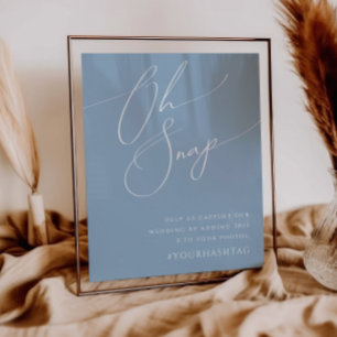 スクリプトお洒落   Dusty Blue Oh Snapハッシュタグ ポスター