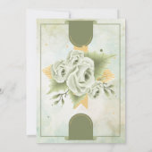 スクリプトお洒落 | Sage Greenカジュアル結婚の 招待状 (裏面)