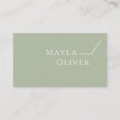 スクリプトお洒落 | Sage Green 結婚 Flat プレイスカード (裏面)