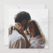 スクリプトお洒落 | Sage Green Photo Square 結婚's 招待状 (裏面)