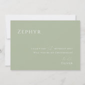 スクリプトお洒落 | Sage Groomsmanプロポーザル・カード 招待状 (裏面)