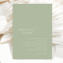 スクリプトお洒落 | Sage Monogram Photo 結婚's 招待状