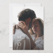 スクリプトお洒落 | Sage Monogram Photo 結婚's 招待状 (裏面)