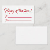 スクリプトからクリスマス赤空白の白エレガント エンクロージャーカード (正面/裏面)