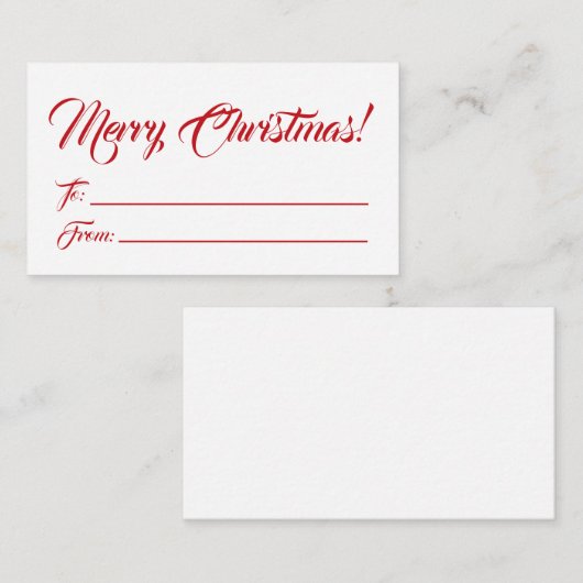 スクリプトからクリスマス赤空白の白エレガント エンクロージャーカード (正面/裏面)