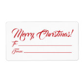スクリプトからクリスマス赤空白の白エレガント ラベル (正面)