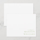 スクリプトからシックAノートタイポグラフィグリーンノートカード ノートカード (正面/裏面)