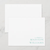 スクリプトからシックAノートタイポグラフィティール（緑がかった色）ノートカード ノートカード (正面/裏面)