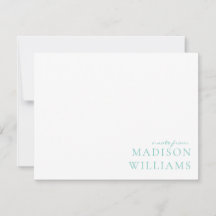 スクリプトからシックAノートタイポグラフィティール（緑がかった色）ノートカード