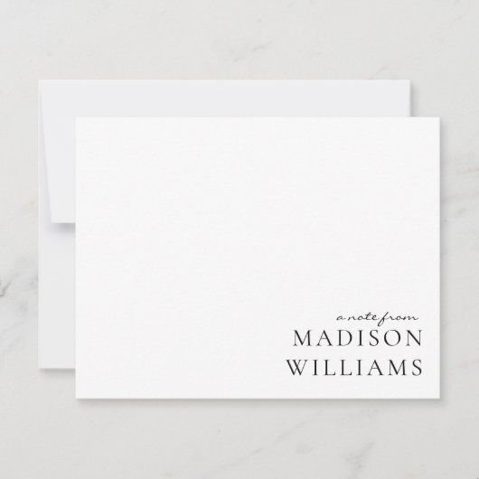 スクリプトからシックAノートタイポグラフィノートカード ノートカード (正面)