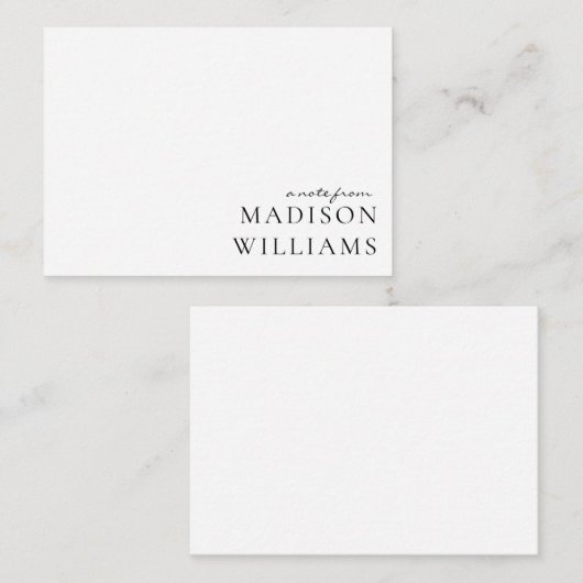 スクリプトからシックAノートタイポグラフィノートカード ノートカード (正面/裏面)