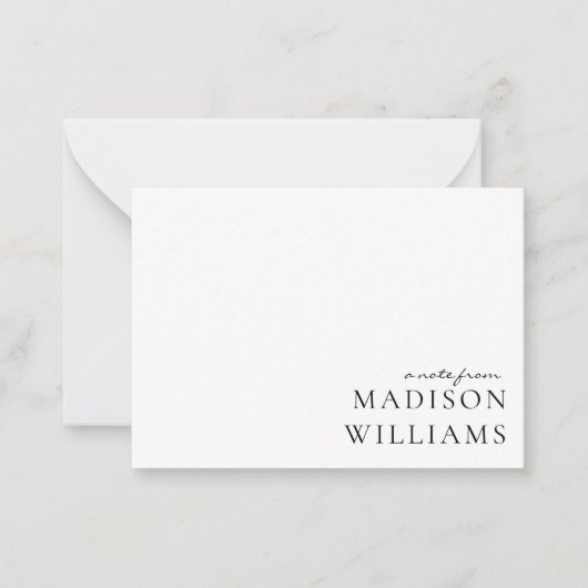 スクリプトからシックAノートタイポグラフィノートカード ノートカード (正面)