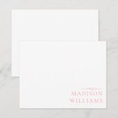 スクリプトからシックAノートタイポグラフィピンクノートカード ノートカード (正面/裏面)