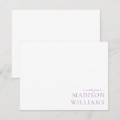 スクリプトからシックAノートタイポグラフィ紫ノート ノートカード (正面/裏面)