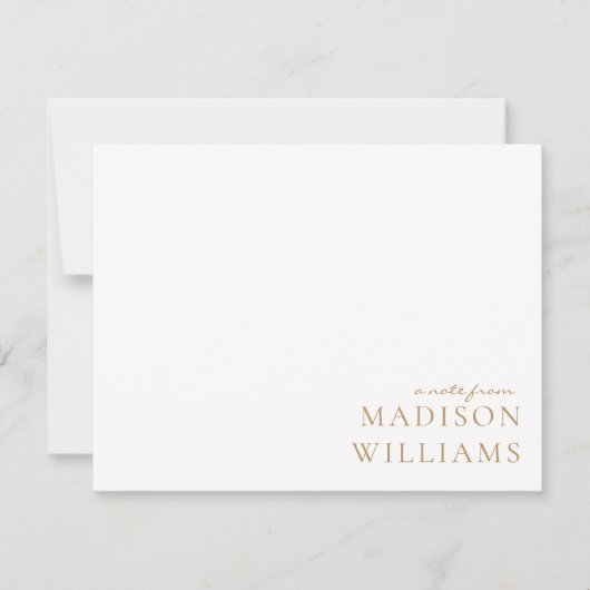 スクリプトからシックAノートタイポグラフィ金ゴールドノートカード ノートカード (正面)