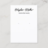 スクリプトかわいらしホワイトイヤリングディスプレイ名刺 名刺 (正面)