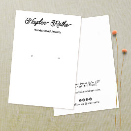 スクリプトかわいらしホワイトイヤリングディスプレイ名刺 名刺