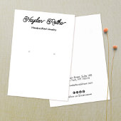 スクリプトかわいらしホワイトイヤリングディスプレイ名刺 名刺