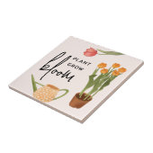 スクリプトかわいらし植物の成長開花チューリップ タイル (側面)