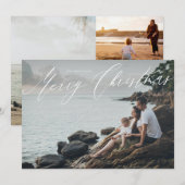 スクリプトでの「メリークリスマス」が全面写真に シーズンカード (正面/裏面)