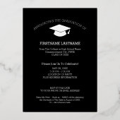 スクリプトとキャッモダンプ付きの卒業写真 箔招待状 (裏面)