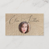 スクリプトとグランジソーシャルメディアQRコードフォトユニーク 名刺 (正面)