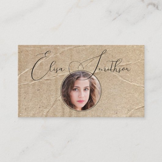 スクリプトとグランジソーシャルメディアQRコードフォトユニーク 名刺 (正面)