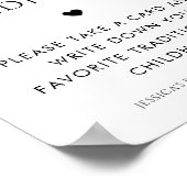 スクリプトとハート家族の伝統ベビーシャワーのサイン ポスター (角)