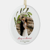スクリプトとミストレメリーートと結婚した写真 セラミックオーナメント (右)
