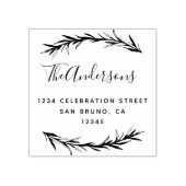 スクリプトとローズマリー |植物学差出人住所 ラバースタンプ (インプリント)