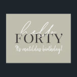 スクリプトと幾何学的な40th誕生日の招待状 インビテーションポストカード<br><div class="desc">スクリプモダント&幾何学的40歳の誕生日招待状。ジオメトモダンリバックアパターンコレクションの一部。色を変更できる。</div>