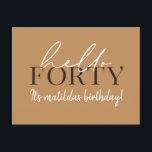 スクリプトと幾何学的な40th誕生日の招待状 インビテーションポストカード<br><div class="desc">スクリプモダント&幾何学的40歳の誕生日招待状。ジオメトモダンリバックアパターンコレクションの一部。色を変更できる。</div>