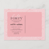 スクリプトと幾何学的な40th誕生日の招待状 インビテーションポストカード (裏面)