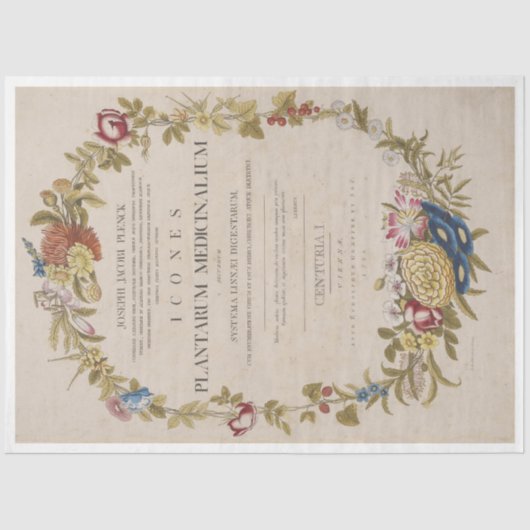 スクリプトと美しい植物性リース 薄葉紙 (正面)