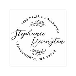 スクリプトと葉 |独自の名前とアドレスを作成 セルフインキングスタンプ