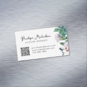 スクリプトとQRコードかわいらしを含む植物性多肉株 マグネット名刺 (インサイチュ)