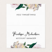 スクリプトとQRコードかわいらし付き植物性フローラ 名刺 (外部フラット)