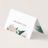 スクリプトとQRコードかわいらし付き植物性フローラ 名刺 (裏面)