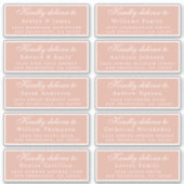 スクリプトに配信ゲストアドレスほこりっぽいピンクラベル シール (正面)