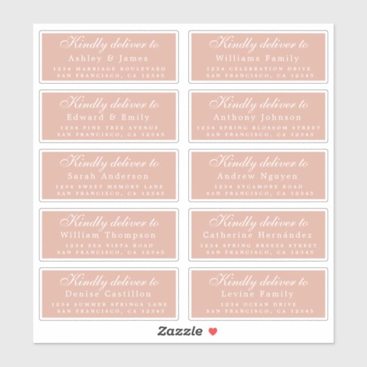 スクリプトに配信ゲストアドレスほこりっぽいピンクラベル シール (シート)