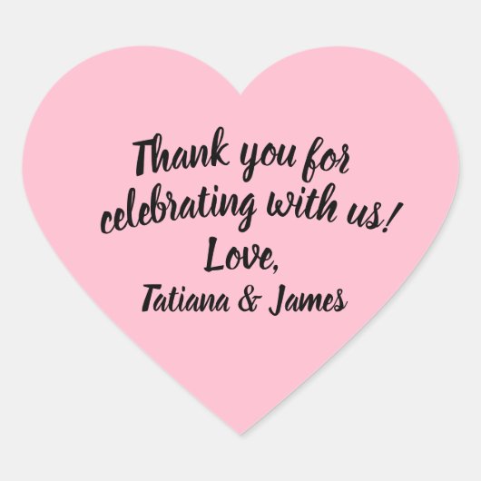 スクリプトのカスタマイズ可能な感謝ハート ハートシール (正面)