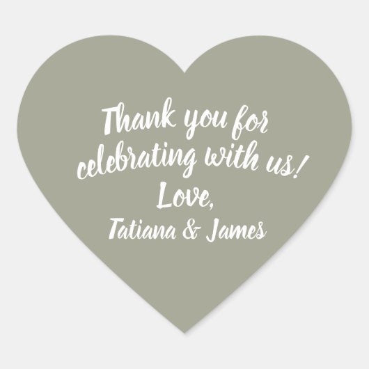 スクリプトのカスタマイズ可能な感謝ハート ハートシール (正面)