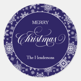 スクリプトのカスタムクリスマスの青いシール ラウンドシール